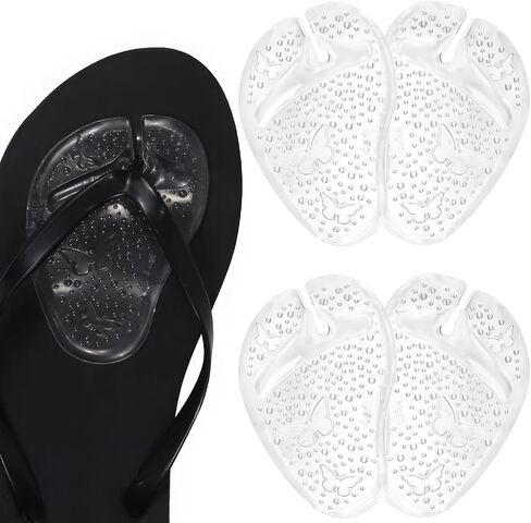 Butterfly Gel Metatarsal Pads for Thong Sandals Flip Flops, 2 Pairs Forefoot Cushion Ball of Foot Pads, Anti-Slip Pain Relief Inserts for Sandals in Saudi Arabia