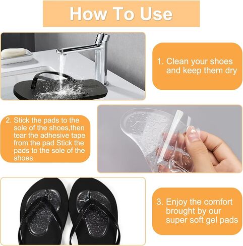 Butterfly Gel Metatarsal Pads for Thong Sandals Flip Flops, 2 Pairs Forefoot Cushion Ball of Foot Pads, Anti-Slip Pain Relief Inserts for Sandals in Saudi Arabia