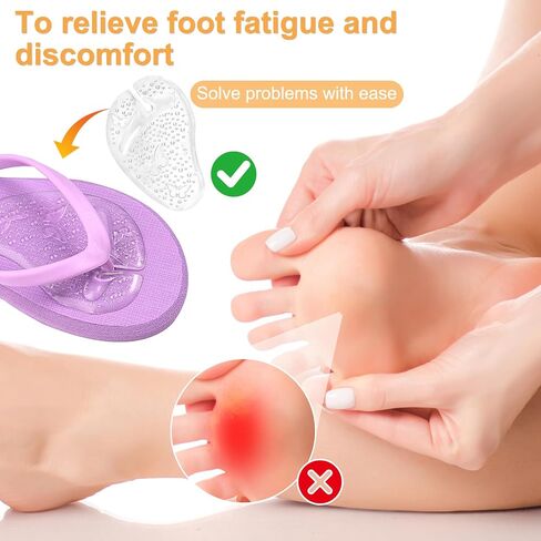 Butterfly Gel Metatarsal Pads for Thong Sandals Flip Flops, 2 Pairs Forefoot Cushion Ball of Foot Pads, Anti-Slip Pain Relief Inserts for Sandals in Saudi Arabia
