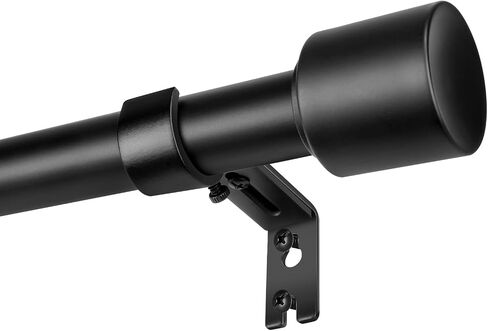 Matte Black Curtain Rod Itself is 30-144 inch 1 Pack, Fit 30 to 142, 66 to 120 inch Windows with 1 Inch Diameter Heavy Duty Adjustable Telescopic Rod, 1 Inch Diameter Splicing Extra Long in Saudi Arabia