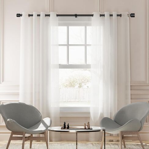 Matte Black Curtain Rod Itself is 30-144 inch 1 Pack, Fit 30 to 142, 66 to 120 inch Windows with 1 Inch Diameter Heavy Duty Adjustable Telescopic Rod, 1 Inch Diameter Splicing Extra Long in Saudi Arabia