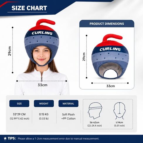 قبعة Petitebella Curling Stone القطيفة، قبعة شتوية جديدة لمحبي الرياضات الشتوية والأزياء التنكرية للمراهقين in Kuwait