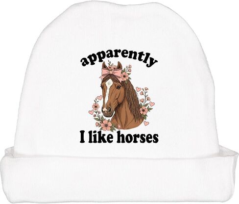inktastic Apparently I Like Horses Baby Beanie Hat in Kuwait