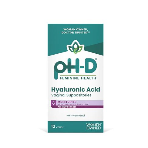 pH-D Feminine Health Hyaluronic Acid Suppositories, Non Hormonal Vaginal Moisturizer, Lasting Hydration, 12 Count in Saudi Arabia