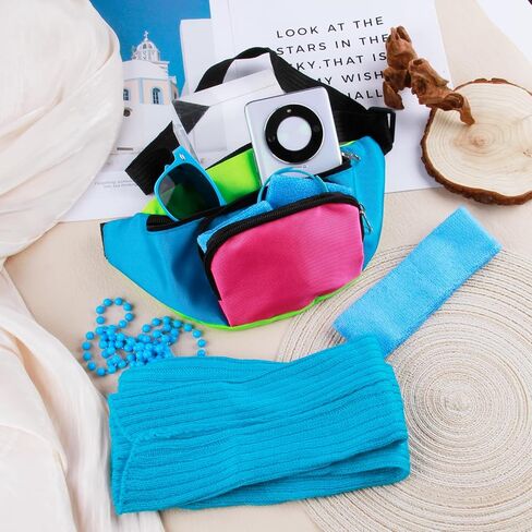 Leg Warmers for Women 80s Party Costumes Accessories Neon Leg Warmers Headband Wristbands Fanny Pack Set for Sports Yoga Running in Kuwait