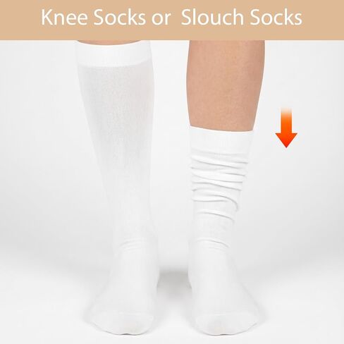 cobee 2 Pairs Knee High Socks White, Women Sheer Knee High Stockings Long White Sock Sheer Stockings Thigh HighStocking for Costume Cosplay Halloween Clothes(One Size) in Kuwait