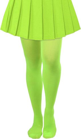 Lastclream High Waisted Tights for Women Cosplay Costume Stockings 80 Denier Semi Opaque Pantyhose Full Footed (Fluorescent Green) in Saudi Arabia