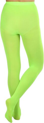 Lastclream High Waisted Tights for Women Cosplay Costume Stockings 80 Denier Semi Opaque Pantyhose Full Footed (Fluorescent Green) in Saudi Arabia