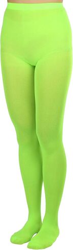 Lastclream High Waisted Tights for Women Cosplay Costume Stockings 80 Denier Semi Opaque Pantyhose Full Footed (Fluorescent Green) in Saudi Arabia