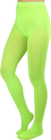 Lastclream High Waisted Tights for Women Cosplay Costume Stockings 80 Denier Semi Opaque Pantyhose Full Footed (Fluorescent Green) in Saudi Arabia