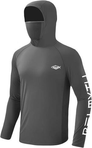 Palmyth Fishing Shirts for Men Long Sleeve UPF 50+ Sun Protection Fishing Hoodie with Neck Gaiter in Kuwait