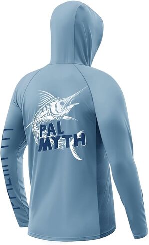 Palmyth Fishing Shirts for Men Long Sleeve UPF 50+ Sun Protection Fishing Hoodie with Neck Gaiter in Kuwait