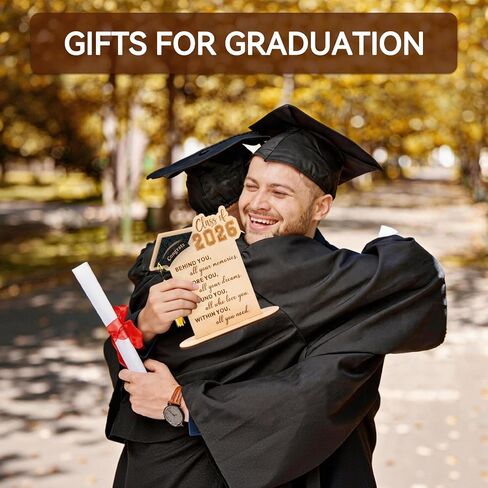 Graduation Decorations, Graduation Gifts for Class of 2026, Graduation Quote Wood Sign Desk Decor, Positive Behind You All Your Memories Wood Plaque with Stand, Desk Decoration in Saudi Arabia