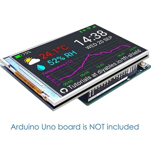 3.5 Inch TFT LCD Display Screen Shield for Arduino, 320x480 Full Color RGB, ILI9486 Driver, 8-Bit Parallel Interface, Compatible with Arduino Uno R3/R4, Mega, Due, Giga R1, Non-Touch in Kuwait