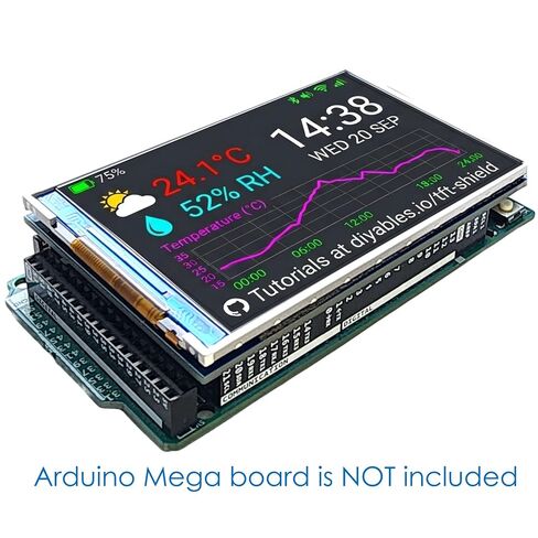 3.5 Inch TFT LCD Display Screen Shield for Arduino, 320x480 Full Color RGB, ILI9486 Driver, 8-Bit Parallel Interface, Compatible with Arduino Uno R3/R4, Mega, Due, Giga R1, Non-Touch in Kuwait
