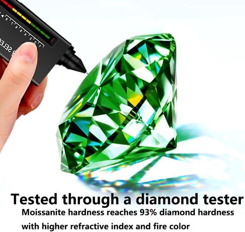 3ct Green Moissanite Engagement Rings Bridal Set D Color VVS1 3 in 1 Stacked Rings S925 Sterling Silver Ring for Women Gift in Kuwait