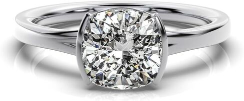 1-5 CT Moissanite Engagement Ring Colorless VVS1 10K 14K 18K Solid Gold & 925 Sterling Silver Half Bezel Setting Moissanite Ring|Promise Ring For Her in Kuwait