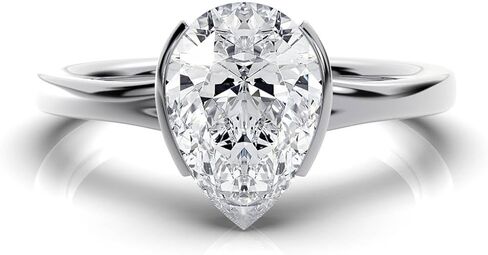 1-5 CT Moissanite Engagement Ring Colorless VVS1 10K 14K 18K Solid Gold & 925 Sterling Silver Half Bezel Setting Moissanite Ring|Promise Ring For Her in Kuwait