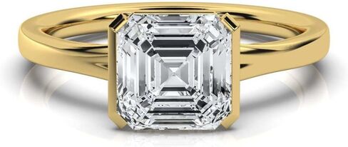 1-5 CT Moissanite Engagement Ring Colorless VVS1 10K 14K 18K Solid Gold & 925 Sterling Silver Half Bezel Setting Moissanite Ring|Promise Ring For Her in Kuwait