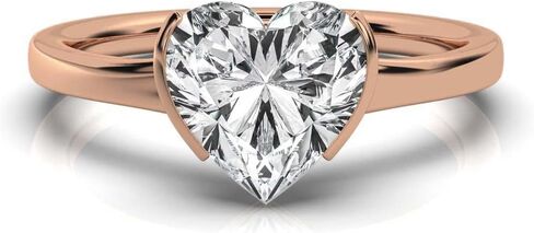 1-5 CT Moissanite Engagement Ring Colorless VVS1 10K 14K 18K Solid Gold & 925 Sterling Silver Half Bezel Setting Moissanite Ring|Promise Ring For Her in Kuwait