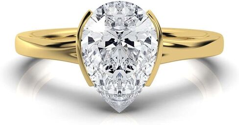 1-5 CT Moissanite Engagement Ring Colorless VVS1 10K 14K 18K Solid Gold & 925 Sterling Silver Half Bezel Setting Moissanite Ring|Promise Ring For Her in Kuwait
