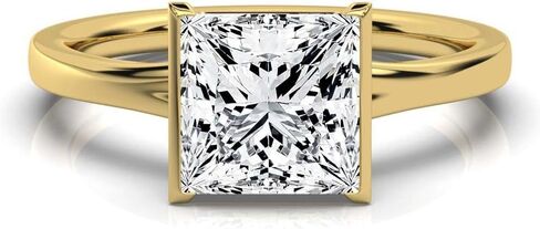 1-5 CT Moissanite Engagement Ring Colorless VVS1 10K 14K 18K Solid Gold & 925 Sterling Silver Half Bezel Setting Moissanite Ring|Promise Ring For Her in Kuwait