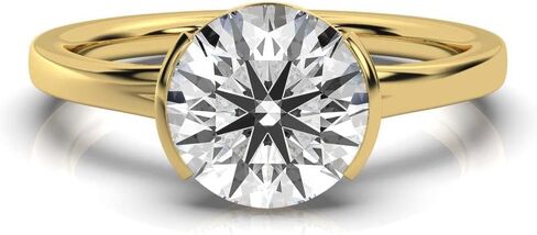1-5 CT Moissanite Engagement Ring Colorless VVS1 10K 14K 18K Solid Gold & 925 Sterling Silver Half Bezel Setting Moissanite Ring|Promise Ring For Her in Kuwait