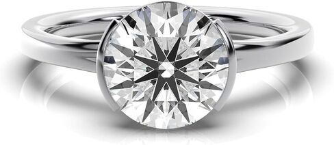1-5 CT Moissanite Engagement Ring Colorless VVS1 10K 14K 18K Solid Gold & 925 Sterling Silver Half Bezel Setting Moissanite Ring|Promise Ring For Her in Kuwait