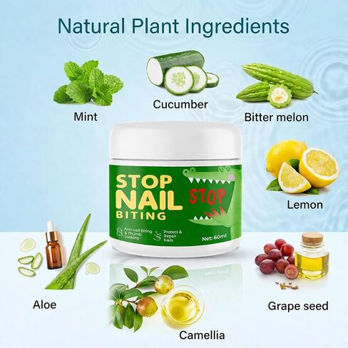 Nail Biting Treatment for Kids and Adults, Stop Nail Biting and Thumb Sucking Deterrent, Bitter Taste Liquid for Fingernail Care, Support Healthy Growth Habits, Clear Finish, 60 ml in Kuwait