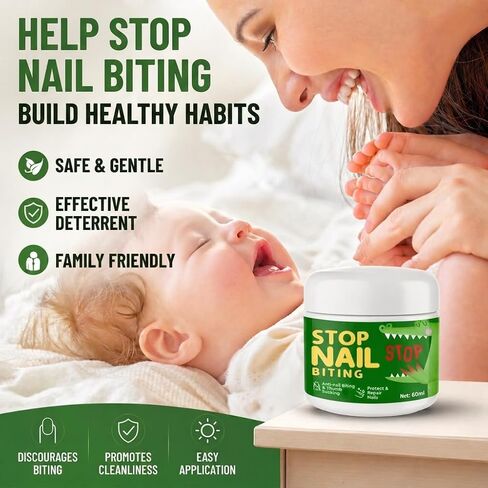Nail Biting Treatment for Kids and Adults, Stop Nail Biting and Thumb Sucking Deterrent, Bitter Taste Liquid for Fingernail Care, Support Healthy Growth Habits, Clear Finish, 60 ml in Kuwait