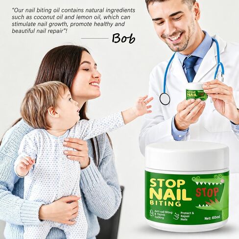 Nail Biting Treatment for Kids and Adults, Stop Nail Biting and Thumb Sucking Deterrent, Bitter Taste Liquid for Fingernail Care, Support Healthy Growth Habits, Clear Finish, 60 ml in Kuwait