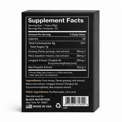 Ginseng Honey-Men Prework out Gift for Couple 12 packs with gift Black Box Bull's new in Saudi Arabia