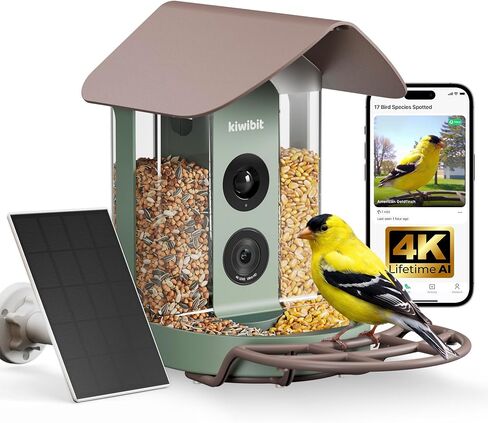 Beako™ AI Smart Bird Feeder with 4K Camera Solar Powered for Outdoors - Ultra HD Live Stream, 10,000+ Species Identification, Real-Time Alerts, Easy Setup & Refill, No Subscription in Saudi Arabia