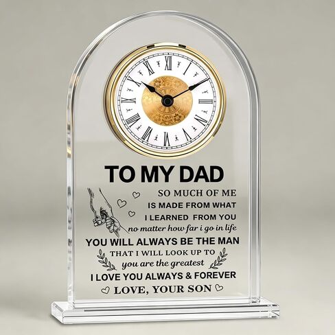 Spanish Dad Gifts, Fathers Day Birthday Gift for Dad from Daughter Son, Regalos para Papá Acrylic Clock Sign, Papa Plaque Keepsake for Desk Home Decor in Saudi Arabia