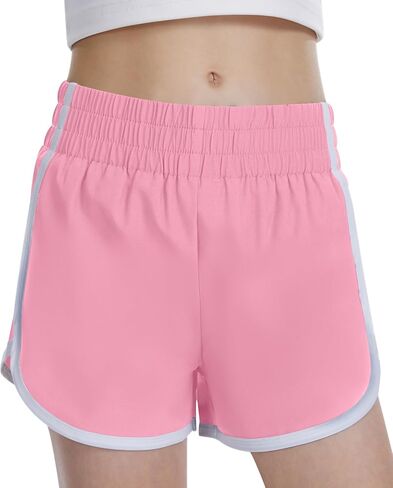 DOCUMO Girls Athletic Shorts High Waist Soccer Shorts for Kids Quick Dry Workout Dolphin Active Sports Shorts for Girls Teen in Saudi Arabia