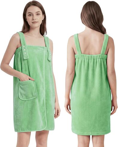 PJGGZ Towel Robe for Women with Straps - Lightweight Absorbent Cozy Bath Wraps for Women After Shower (Including Plus Size) in Kuwait