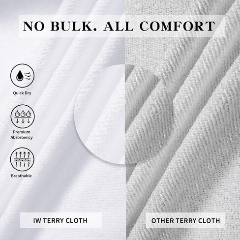 Inner Wish Women's Soft Terry Cloth Bathrobe - Ultra Absorbent Quick Dry Kimono Robe for Shower,Spa,Home in Saudi Arabia