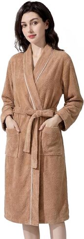 Inner Wish Women's Soft Terry Cloth Bathrobe - Ultra Absorbent Quick Dry Kimono Robe for Shower,Spa,Home in Saudi Arabia