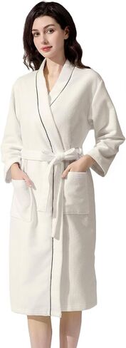 Inner Wish Women's Soft Terry Cloth Bathrobe - Ultra Absorbent Quick Dry Kimono Robe for Shower,Spa,Home in Saudi Arabia