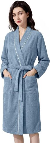 Inner Wish Women's Soft Terry Cloth Bathrobe - Ultra Absorbent Quick Dry Kimono Robe for Shower,Spa,Home in Saudi Arabia