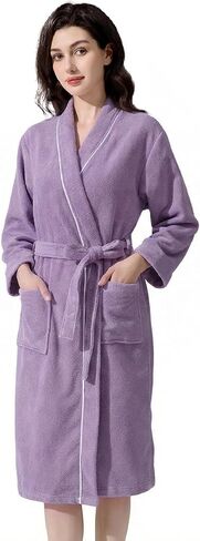 Inner Wish Women's Soft Terry Cloth Bathrobe - Ultra Absorbent Quick Dry Kimono Robe for Shower,Spa,Home in Saudi Arabia