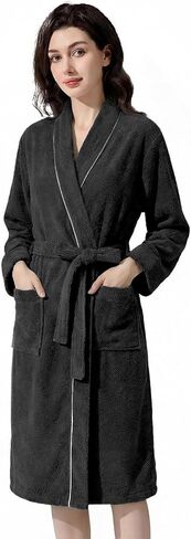 Inner Wish Women's Soft Terry Cloth Bathrobe - Ultra Absorbent Quick Dry Kimono Robe for Shower,Spa,Home in Saudi Arabia