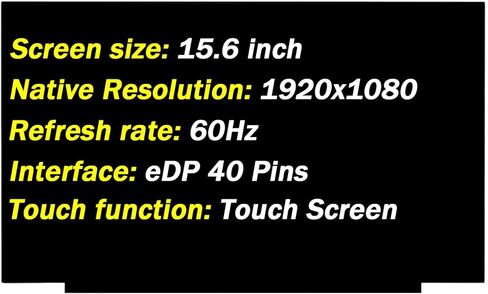 Screen Replacement for HP Pavilion 15-DY2132WM 15-dy2132 15t-dy200 2J130AV 33K47UA 1920x1080 40 Pins 60Hz 15.6" LCD Touch Screen Display Panel(Only for Touch Screen) in Saudi Arabia