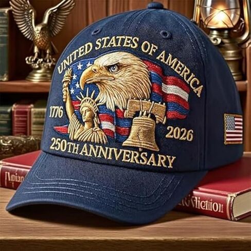 United States 250th Anniversary Hat USA 250th Anniversary Hat Adjustable Printed Patriotic Baseball Cap for Men Women in Saudi Arabia