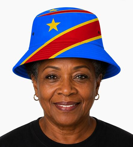 Congo DRC Flag Hat, Congolese Soccer Fan Cap for World Cup, Sun Hat for Male and Female RDC Leopards World Cup Fan Apparel in Kuwait