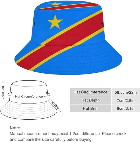 Congo DRC Flag Hat, Congolese Soccer Fan Cap for World Cup, Sun Hat for Male and Female RDC Leopards World Cup Fan Apparel in Kuwait