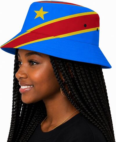 Congo DRC Flag Hat, Congolese Soccer Fan Cap for World Cup, Sun Hat for Male and Female RDC Leopards World Cup Fan Apparel in Kuwait