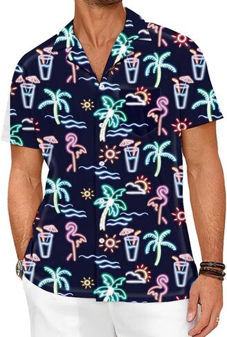Hawaiian Shirts for Men Button Down Summer Beach Shirt in Saudi Arabia