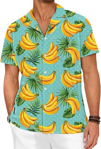 Hawaiian Shirts for Men Button Down Summer Beach Shirt in Saudi Arabia