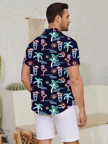 Hawaiian Shirts for Men Button Down Summer Beach Shirt in Saudi Arabia